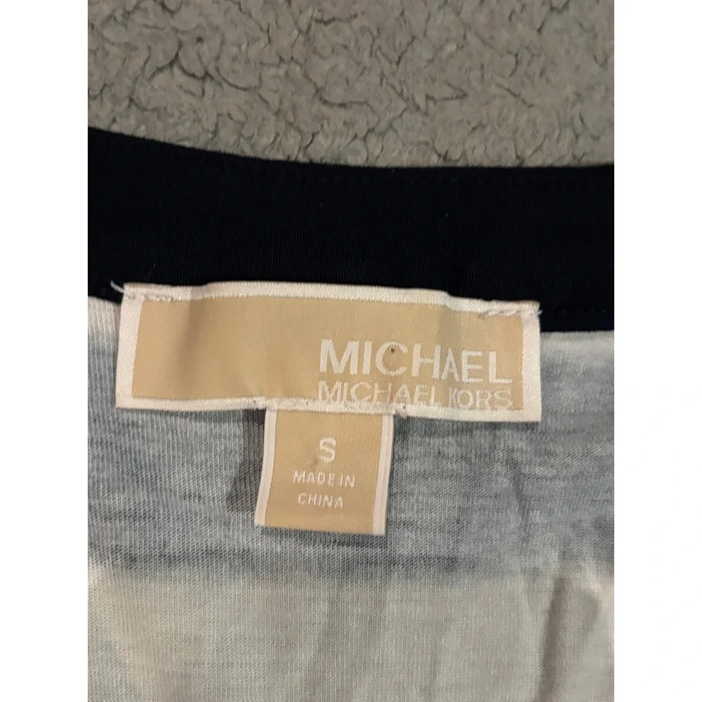 Michael Kors Womens Navy White Striped Lace Up Grommet Sleeveless Tank Top S